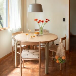 Open Forma Dining Table - Round::Lichen-Satin::hover in zoom modal