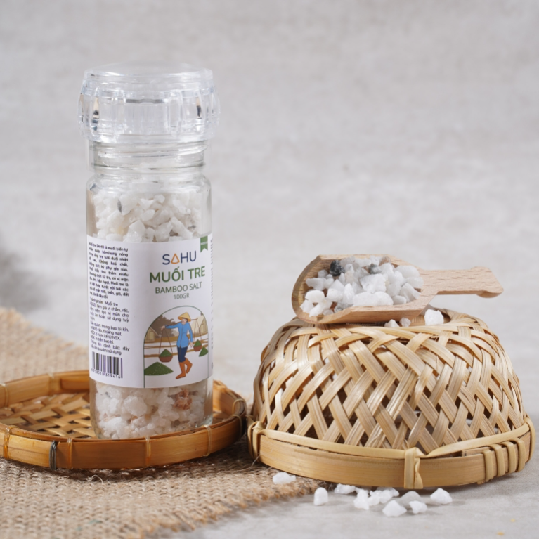 Premium Bamboo Salt With Salt Grinder, Sa Huynh Salt, Natural Sea Salt, No Chemical Additives, Bamboo Tube Salt For Cooking - Image 2