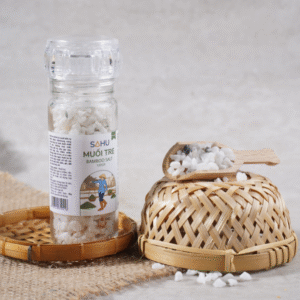 Premium Bamboo Salt With Salt Grinder, Sa Huynh Salt, Natural Sea Salt, No Chemical Additives, Bamboo Tube Salt For Cooking