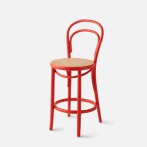 Open TON 14 Bentwood Caned Stool::Persimmon::Main in zoom modal