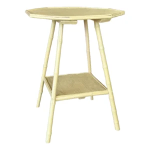 Late 19th Century Coastal Bamboo Wicker Octagon Side Table