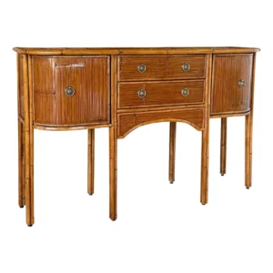 Late 20th Century Coastal Organic Modern Refinished Rattan Sideboard by E. Murio, Manila