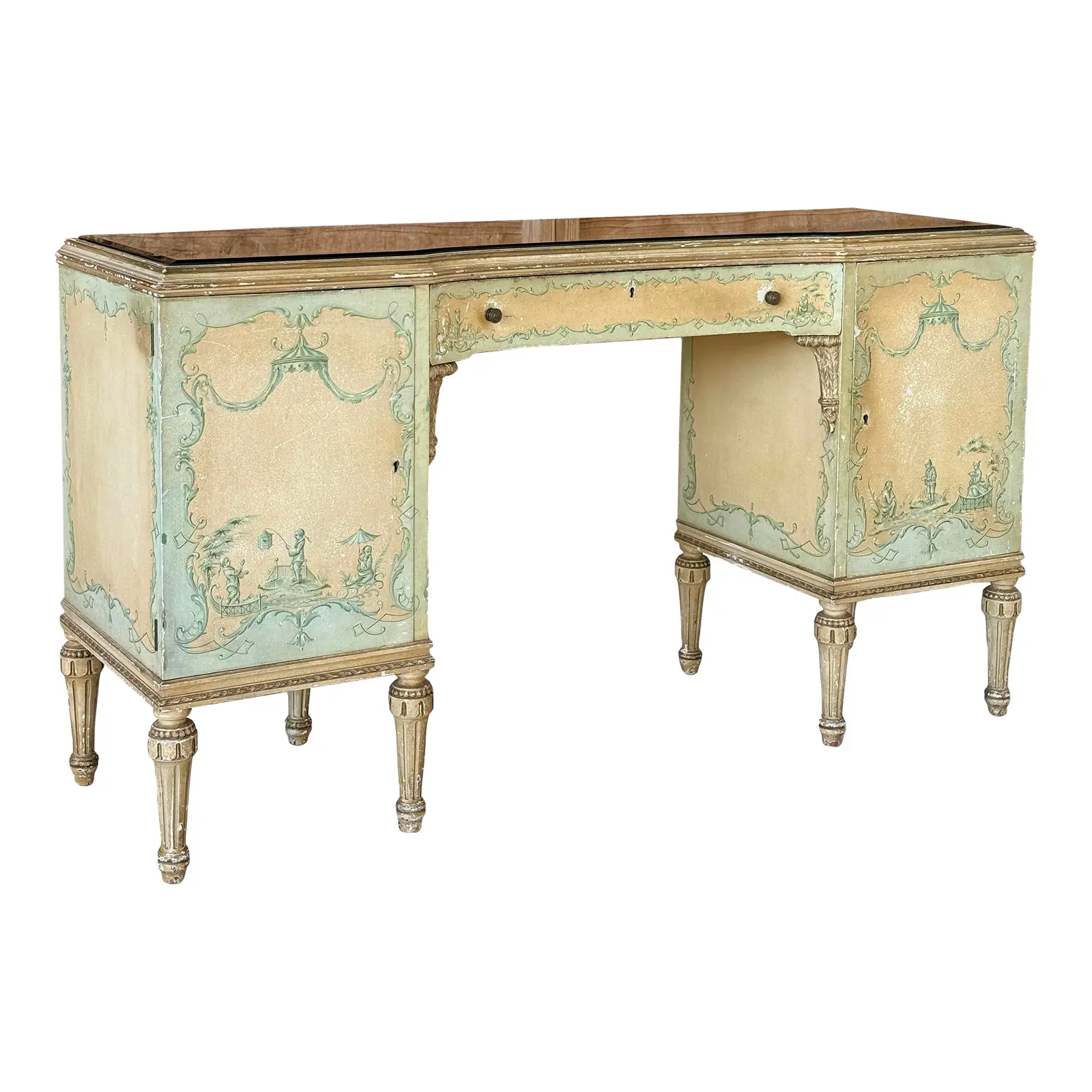 Mid-20th Century Hand-Painted Venetian Style Desk or Vanity by Hampton Shops