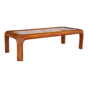 Mid-20th Century Restored Organic Modern Pencil Reed Coffee Table