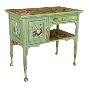 Vintage Provincial Coastal Tropical Hand Painted Decoupage Sideboard