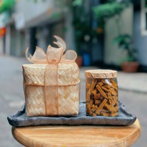 Sliced Turmeric Bamboo Gift Box, 300Gr, Authentic Original Flavor From Highlands, Pure Vietnamese Golden Turmeric, Health Gift, Vietnamese Specialty